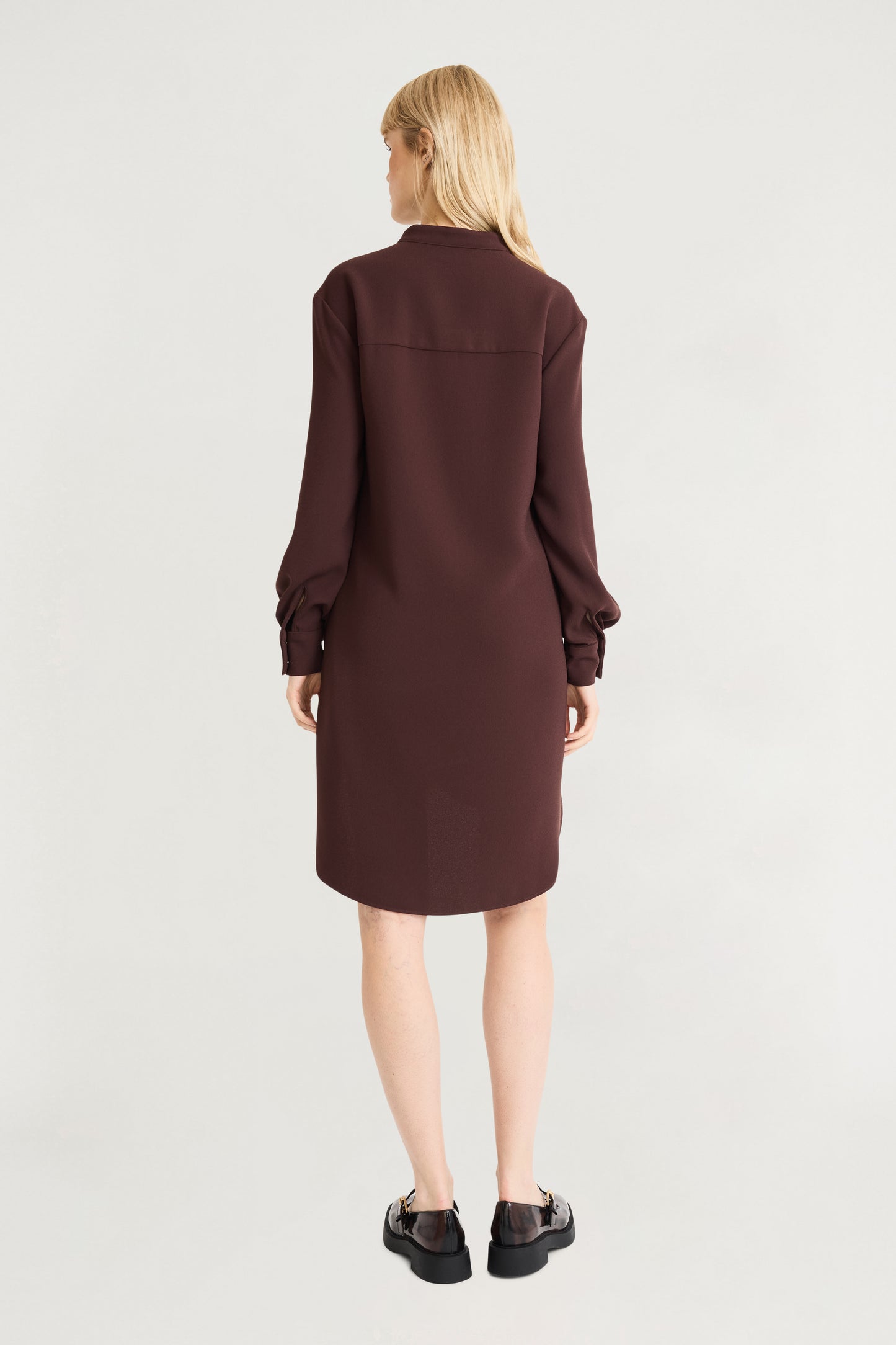 Long Sleeve A-Line Shirt Dress French Roa  - Maggy London
