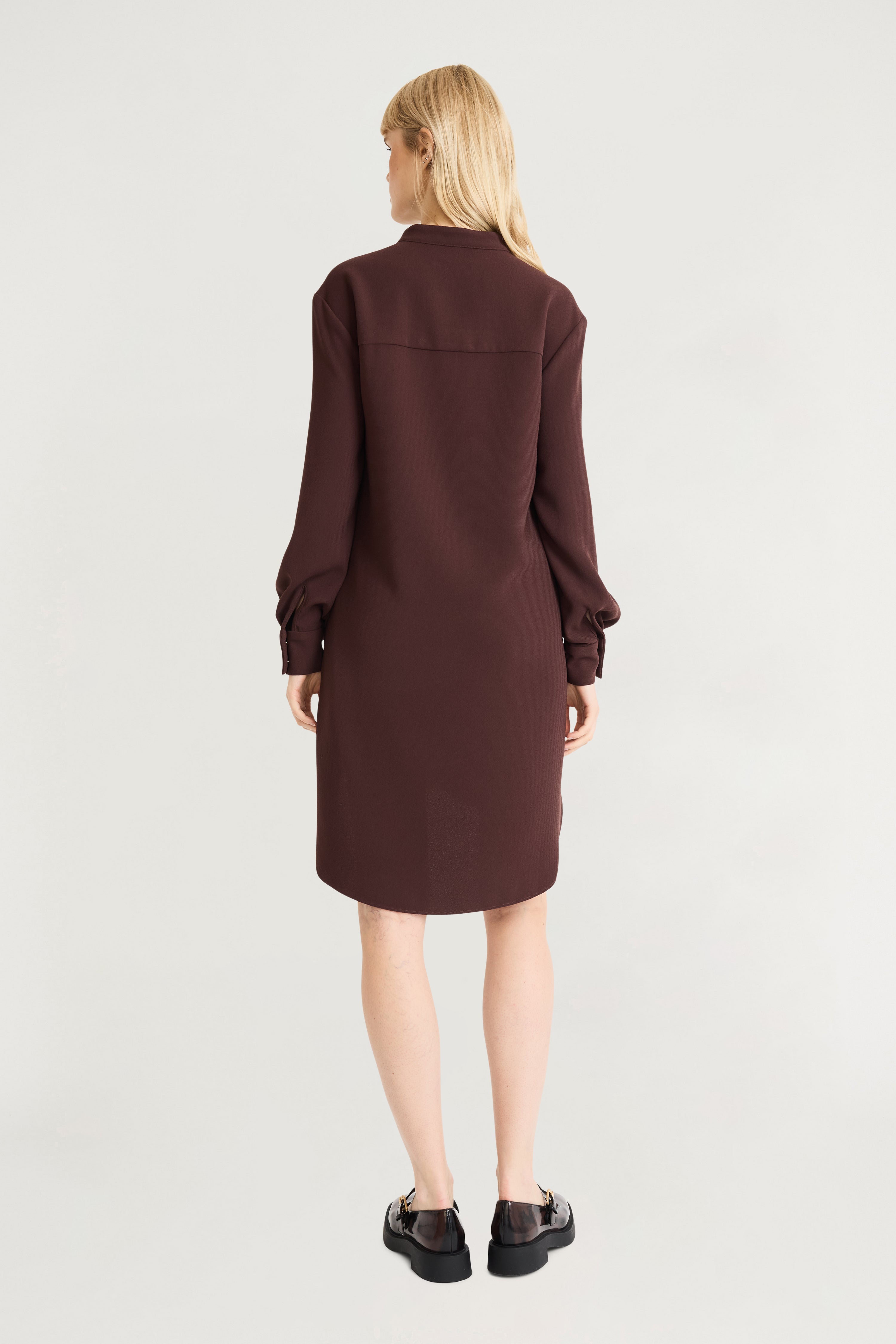 Long Sleeve A-Line Shirt Dress French Roa  - Maggy London