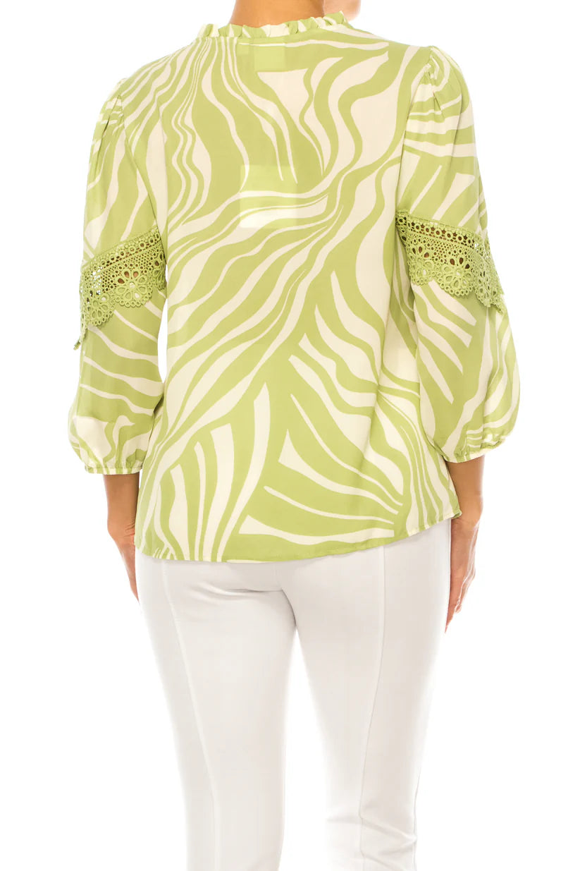 3/4 Multi Print Swing Top Ecru/Margarita - Zac & Rachel