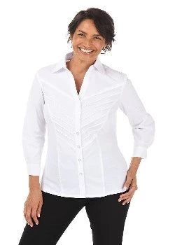 Chevron Pleated Side Knit BLOUSE  WHITE - ZAC & RACHEL