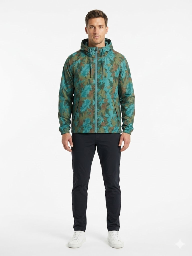 Solid / AOP Poly Ripstop Windbreaker W/ Mes Atlantic Multi