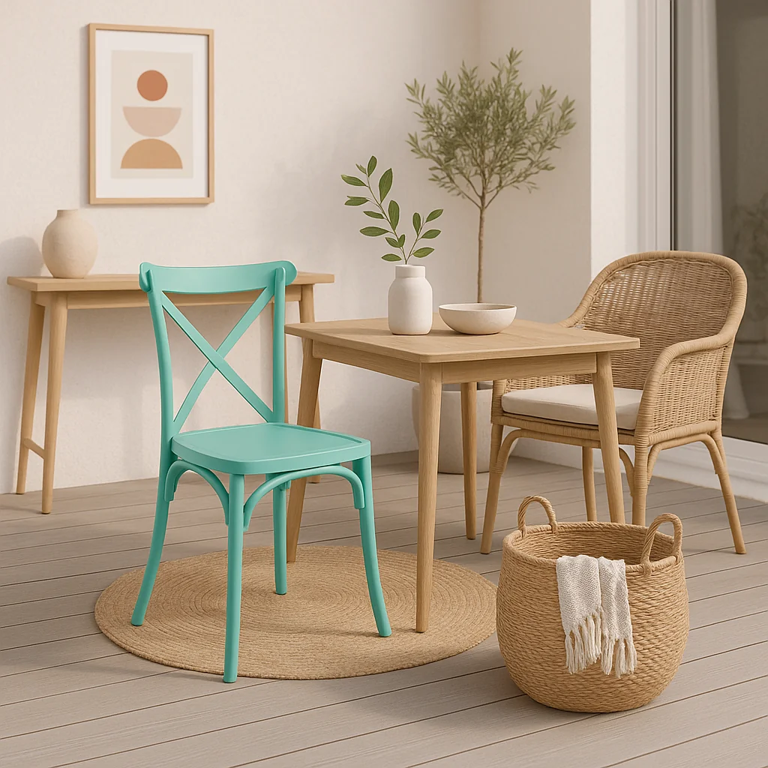 Outdoor Events Restaurant Nordic Buy Furniture Silla Stackable PP Turquoise