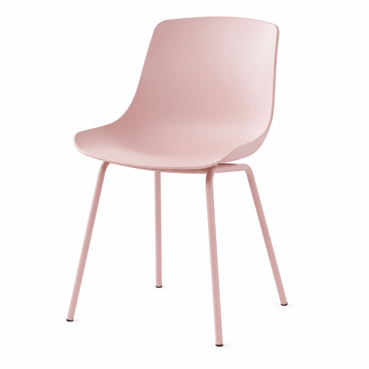 Nordic Style PP Plastic Dining Chair with Metal Frame Rose