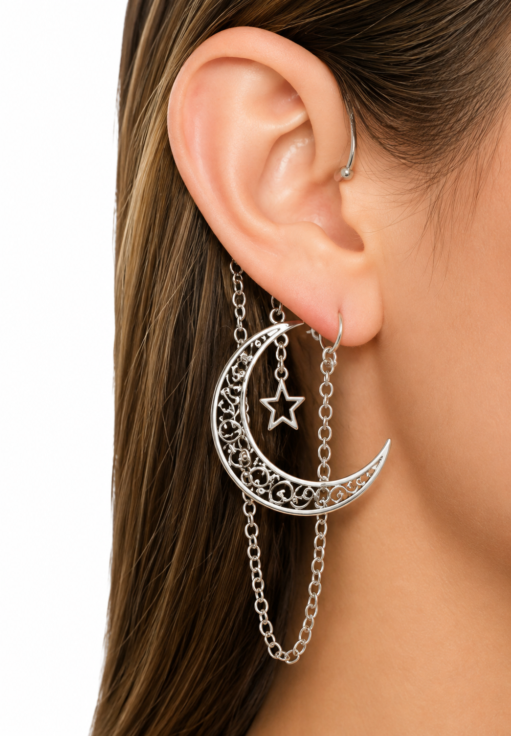 Big Moon & Star Ear Cuffs