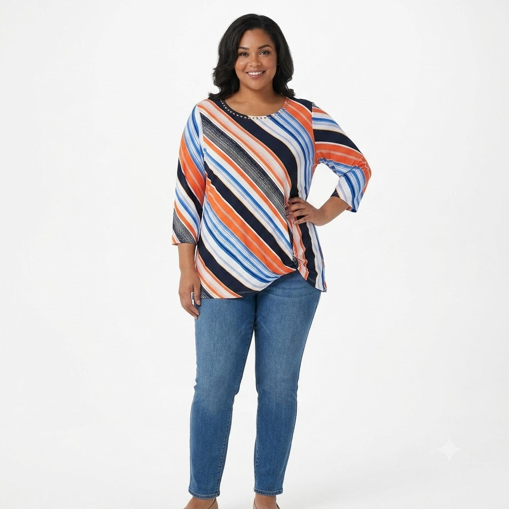Blusa Azul Marina Multicolor