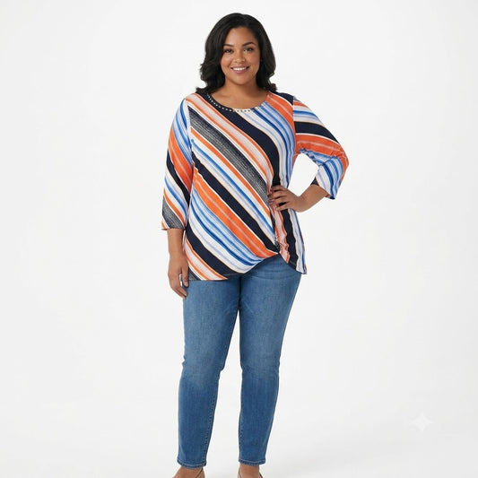 Blusa Azul Marina Multicolor