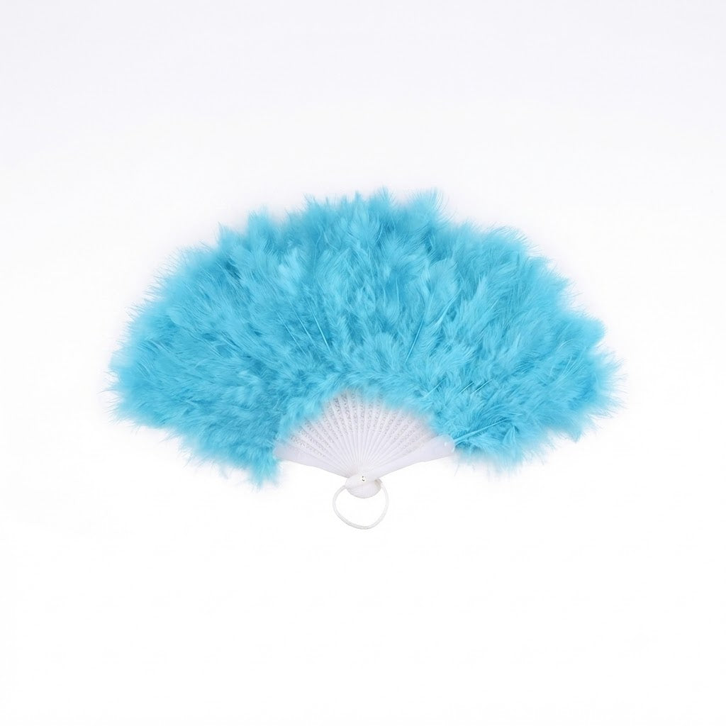 Tea Party Feather Fans Blue