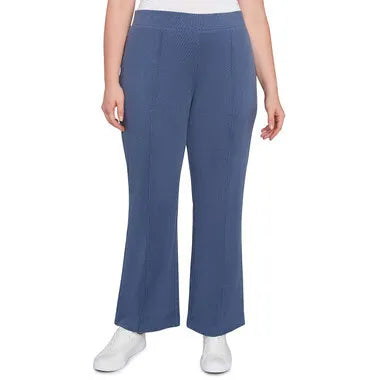 Luxe Stretch Rib Knit Straight Leg Pull-On Pant Indigo  - Ruby Rd