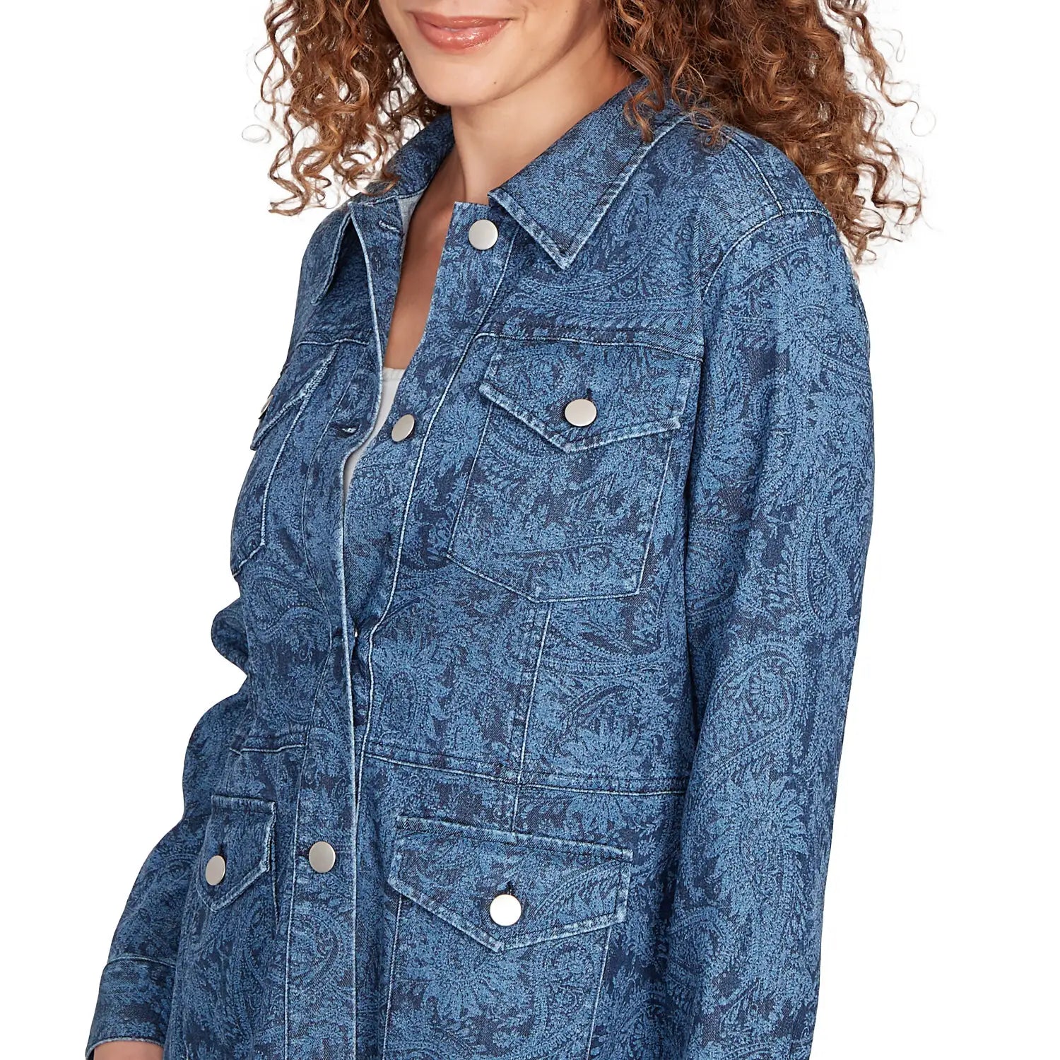 Paisley Stretch Denim Utility Jacket - Ruby Rd