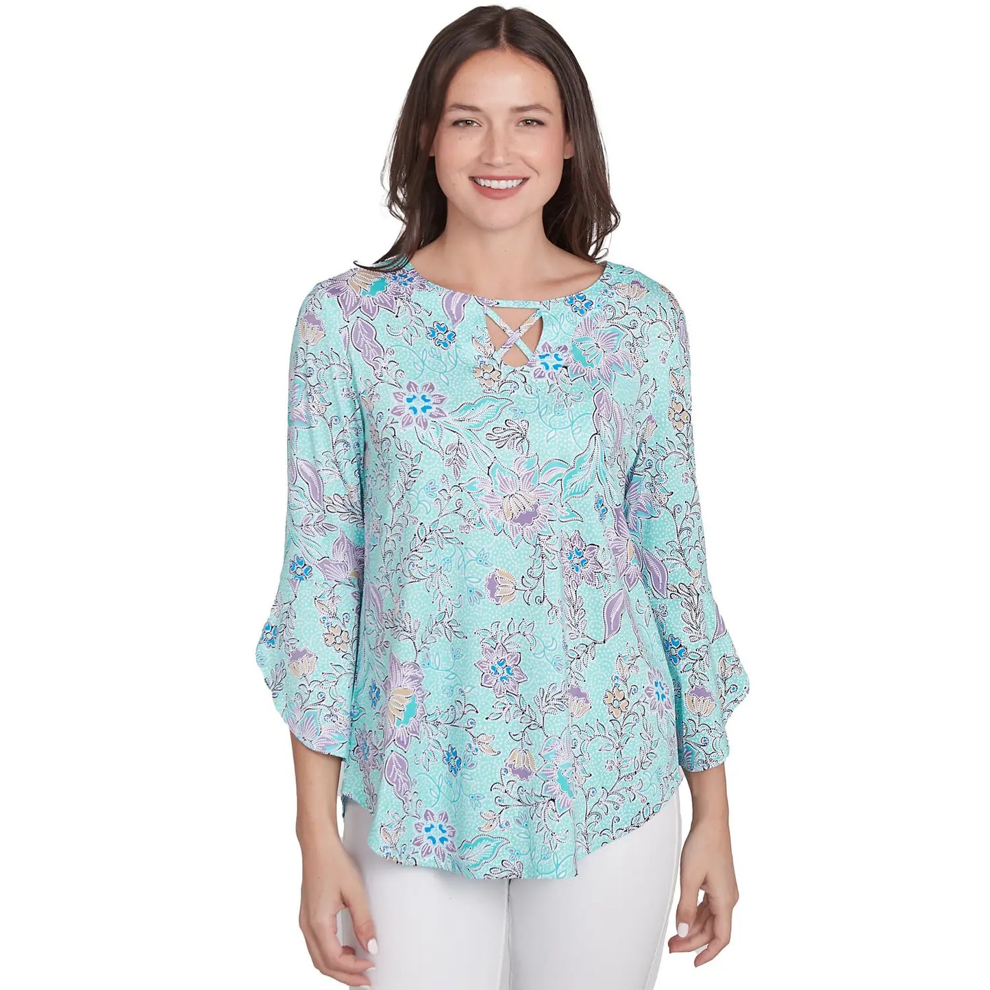 Metallic Floral Puff Print Knit Top Julep Multi - Ruby Rd