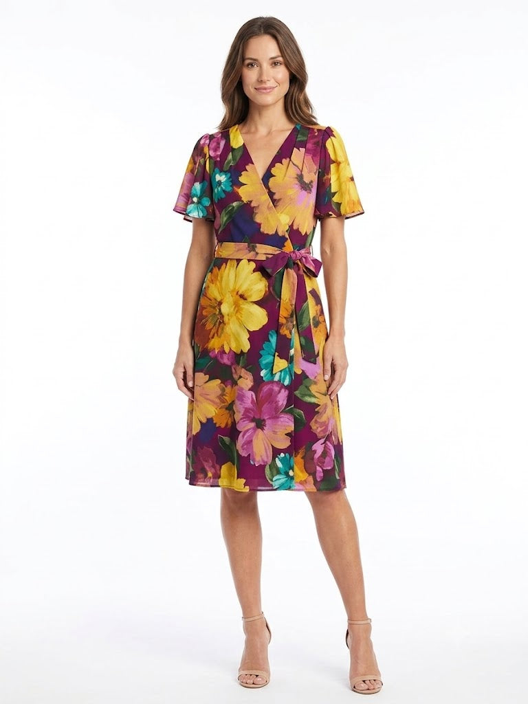 Dress Flutter Purple - Yellow
