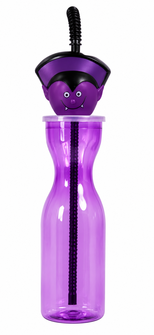 Sipper Bottle w/Straw & 3-D Character 11in Vampire