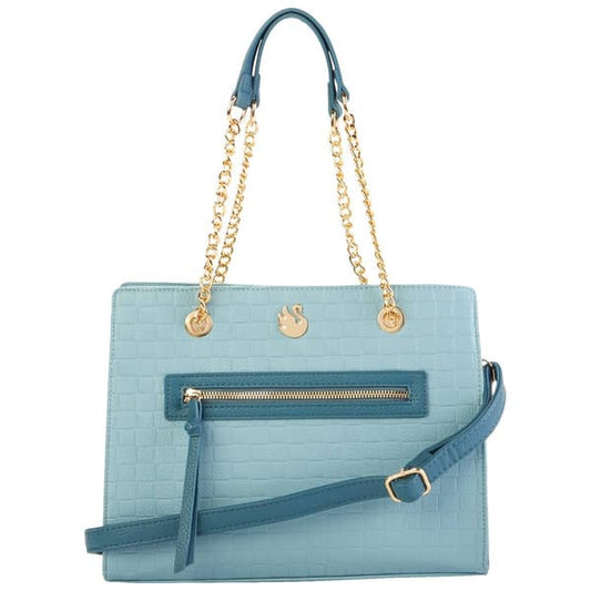 Satchel Bag with Top Zipper Denim