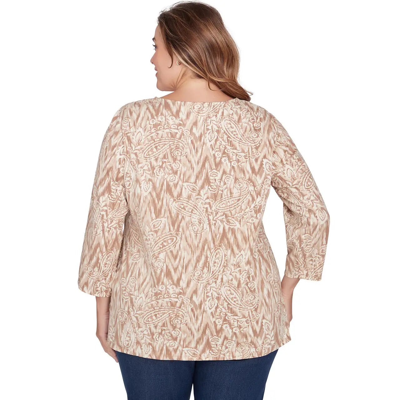 Plus  Chevron Ikat Paisley Top Taffy Multi - Ruby Rd