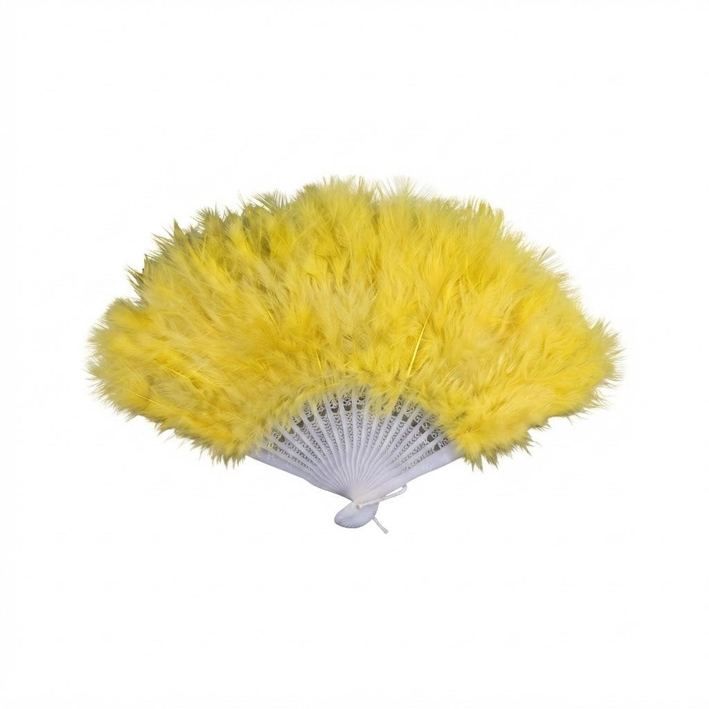 Tea Party Feather Fans Yellow