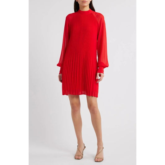 Long Sleeve Shift Dress in Red - Nanette Lepore