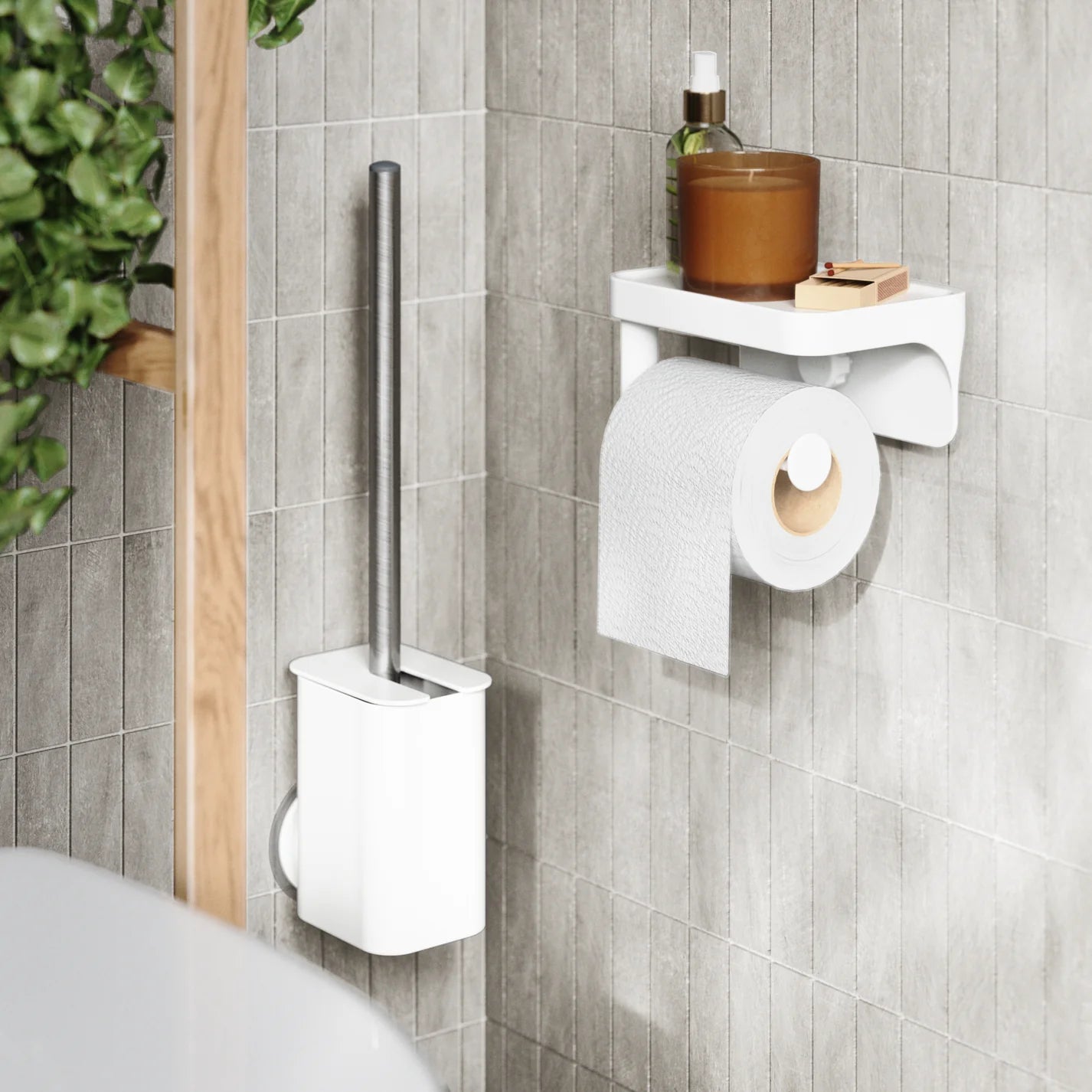 Flex Adhesive Toilet Paper Holder White