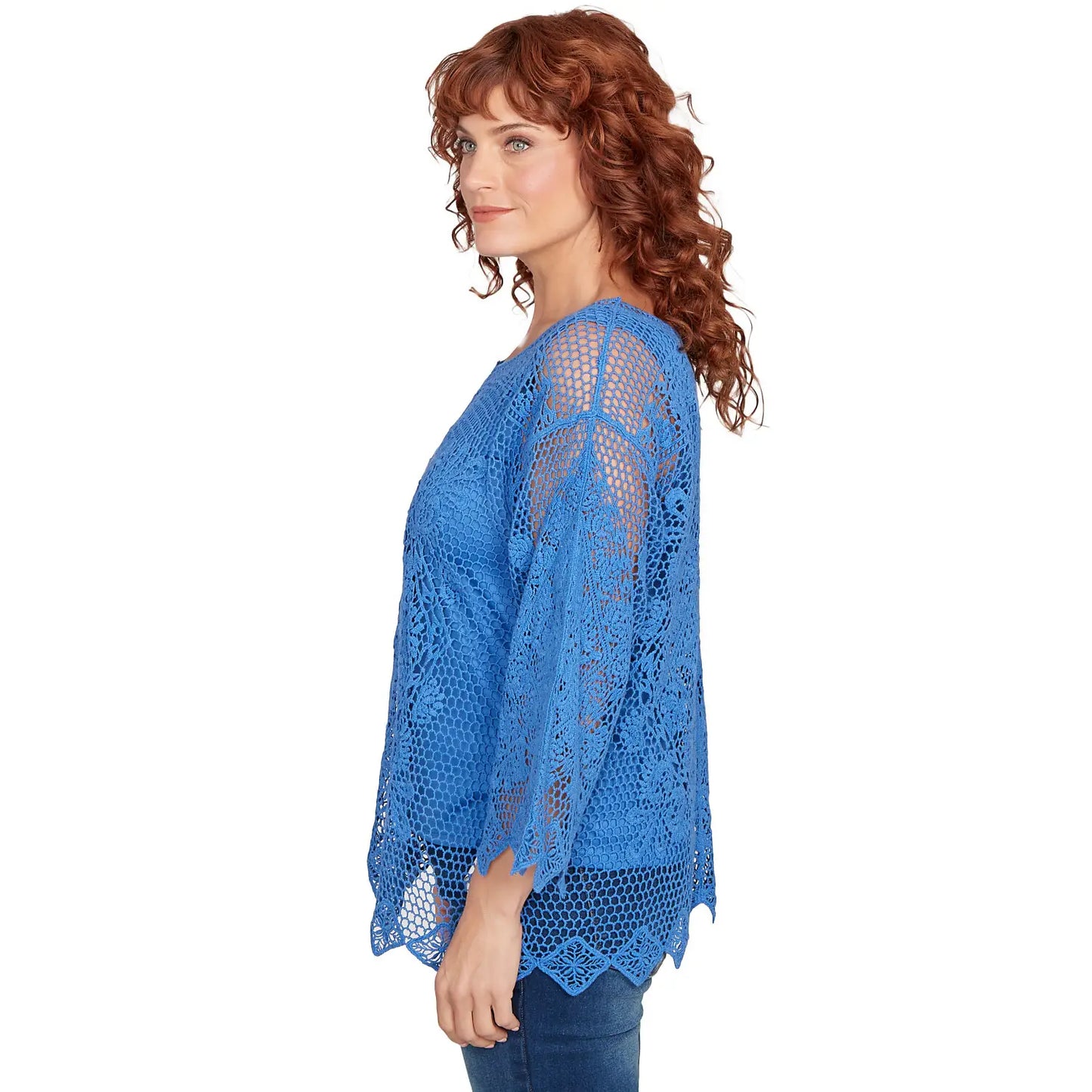 Lined Medallion Crochet Top Ultramarine - Ruby Rd