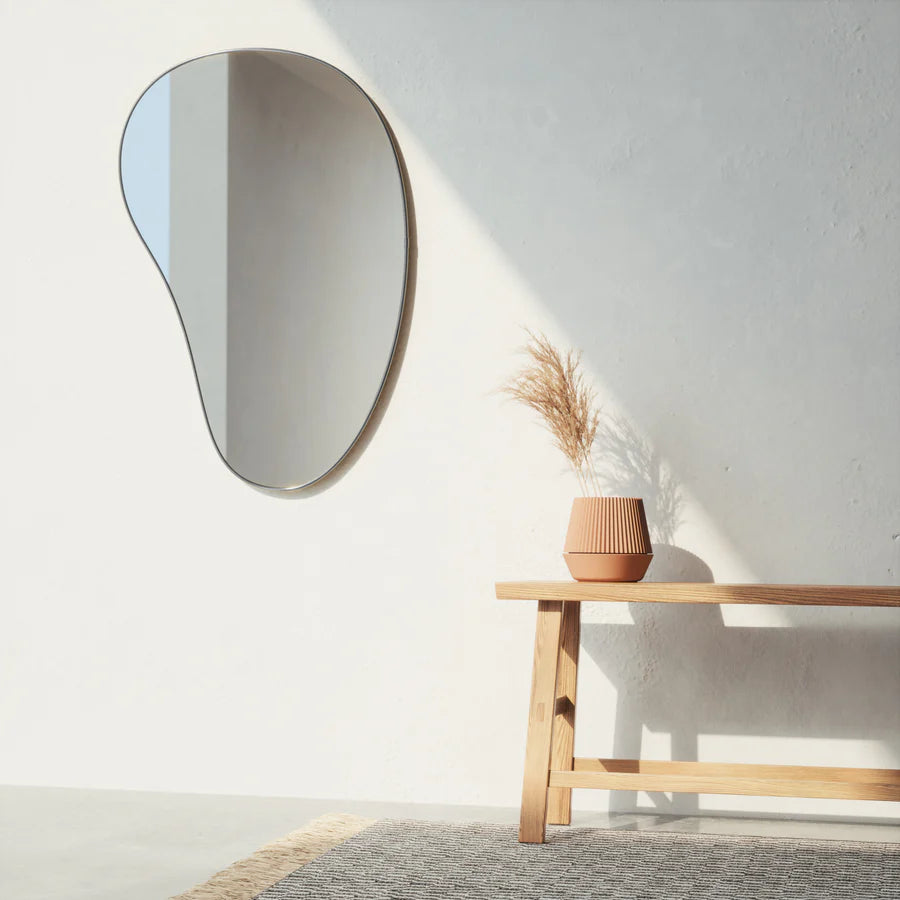 Hubba Pebble Wall Mirror 24 x 36  Metallic-Titanium