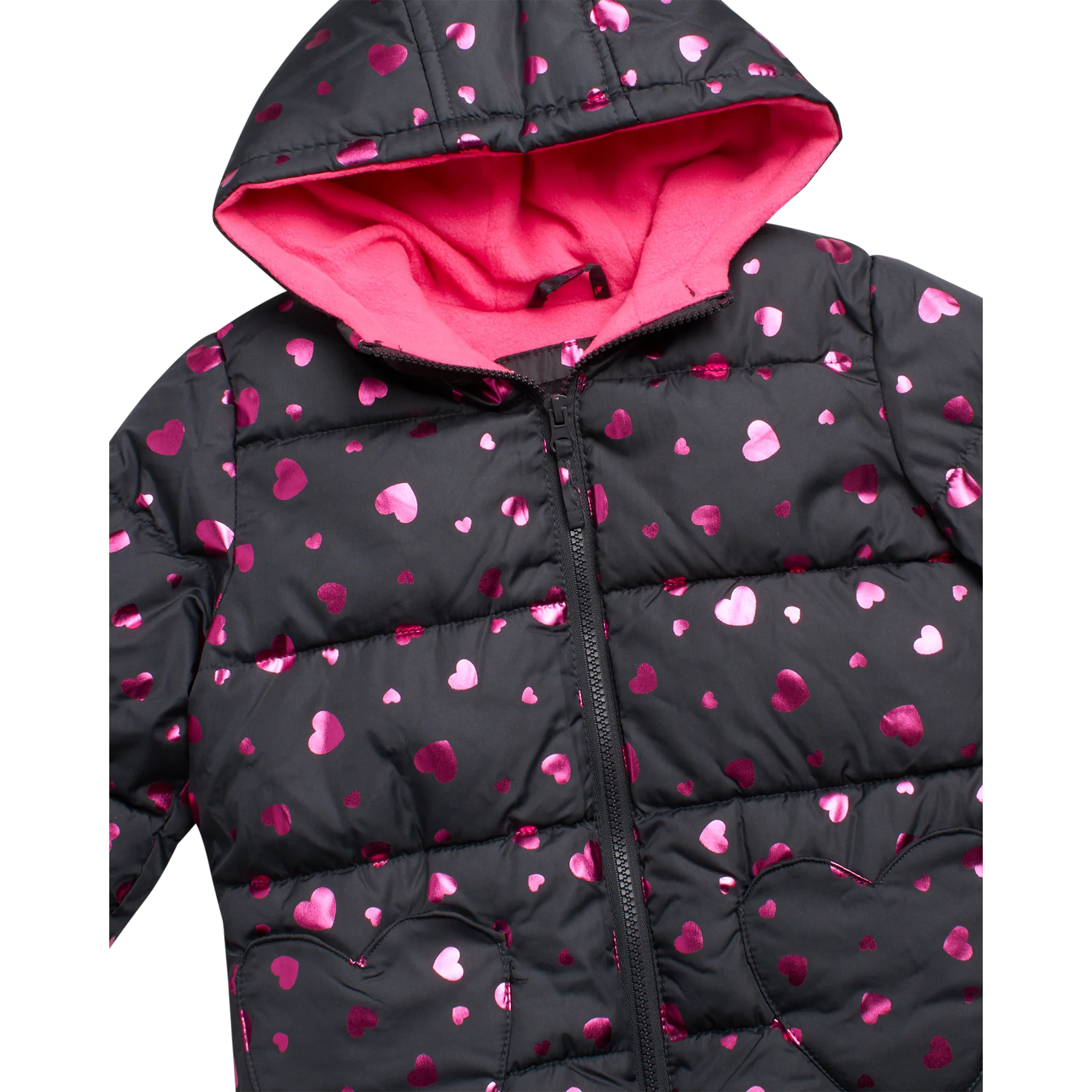 Foil Heart Snowsuit Ebony