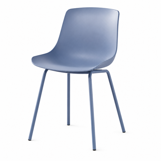 Nordic Style PP Plastic Dining Chair with Metal Frame Blue