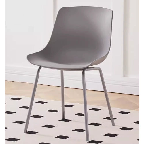 Nordic Style PP Plastic Dining Chair with Metal Frame Grey
