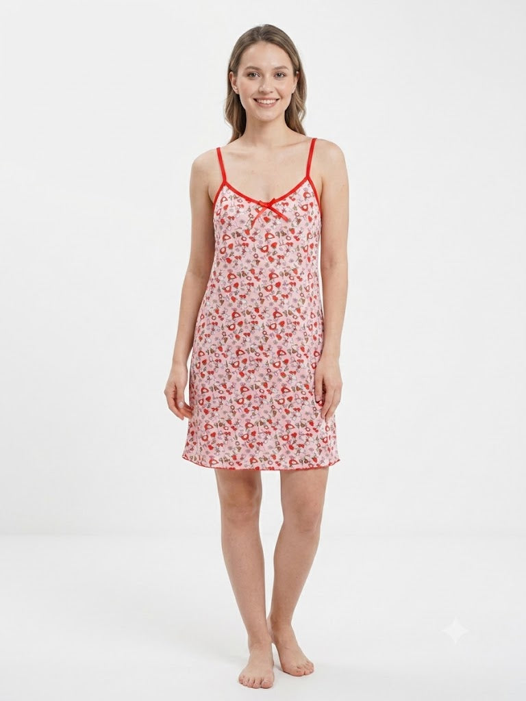 Ladies Chemise w / ADJ Straps DUCK-RED