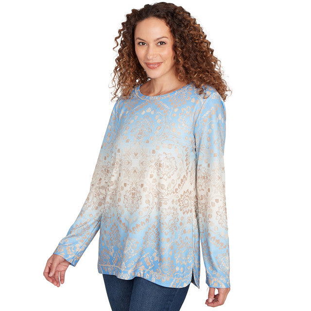 Brushed Medallion Hatchi Knit Top - Ruby Rd