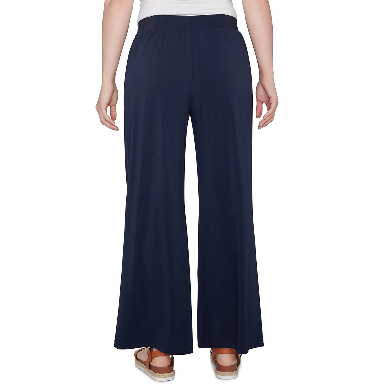 Crepe Stretch Wide Leg Pants Navy- Ruby Rd