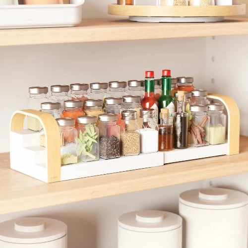 Bellwood 3-Tier Spice Shelf White/Natural