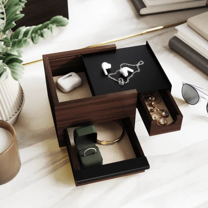 Stowit Mini Storage Box Black / Walnut