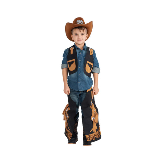 Cowboy Chaps and Vest Black