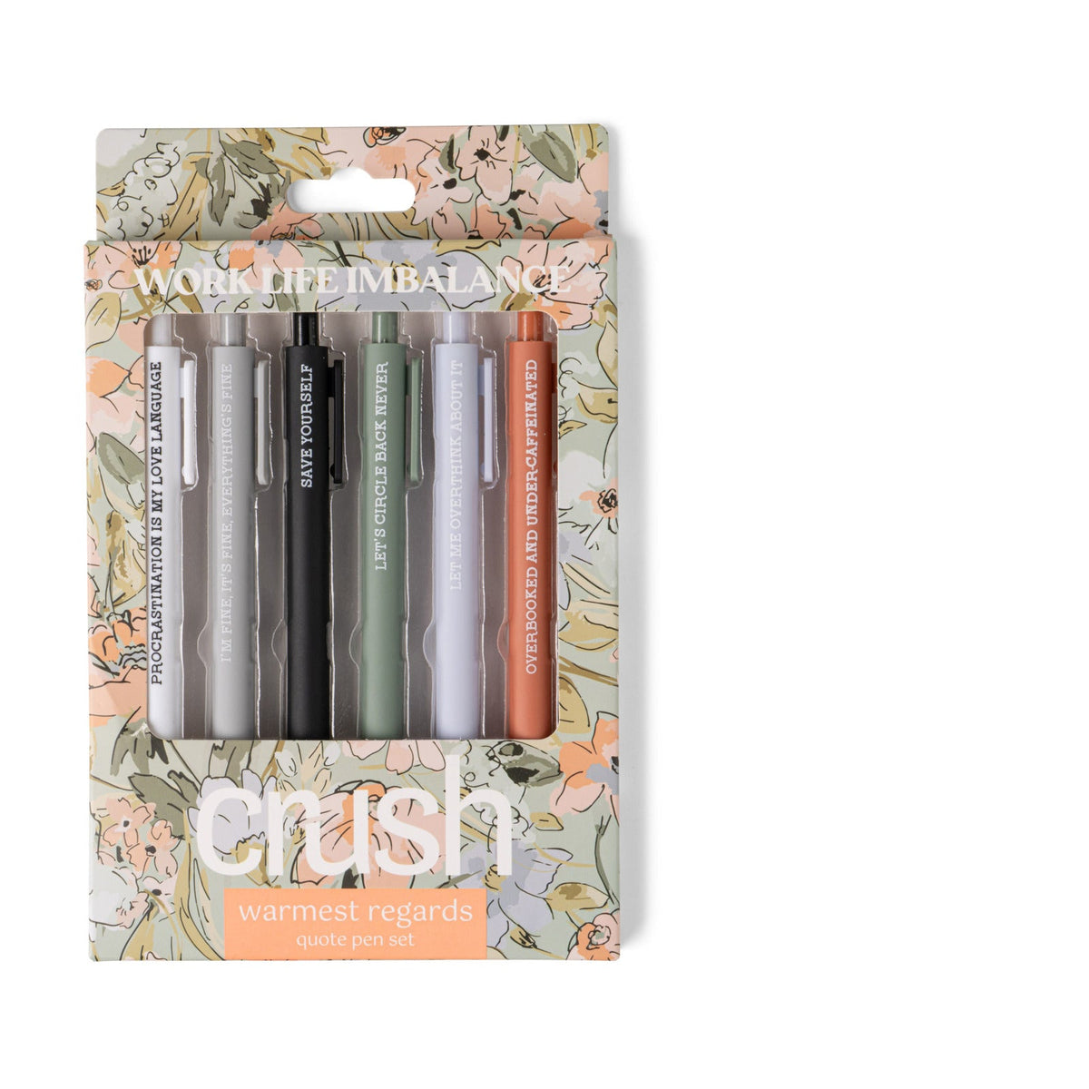 Crush Warmest Regards Quote Pen Set Flowers
