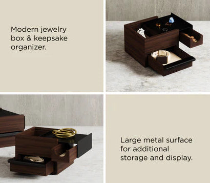 Stowit Mini Storage Box Black / Walnut
