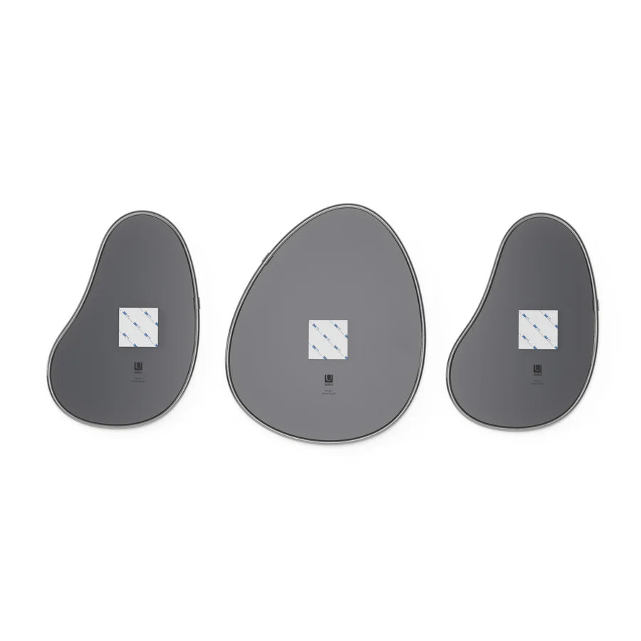 Hubba Pebble Set of 3 Metallic-Titanium