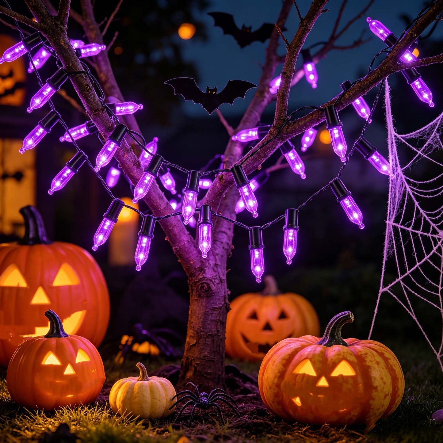 50pk Halloween Indoor Incandescent String Lights Purple