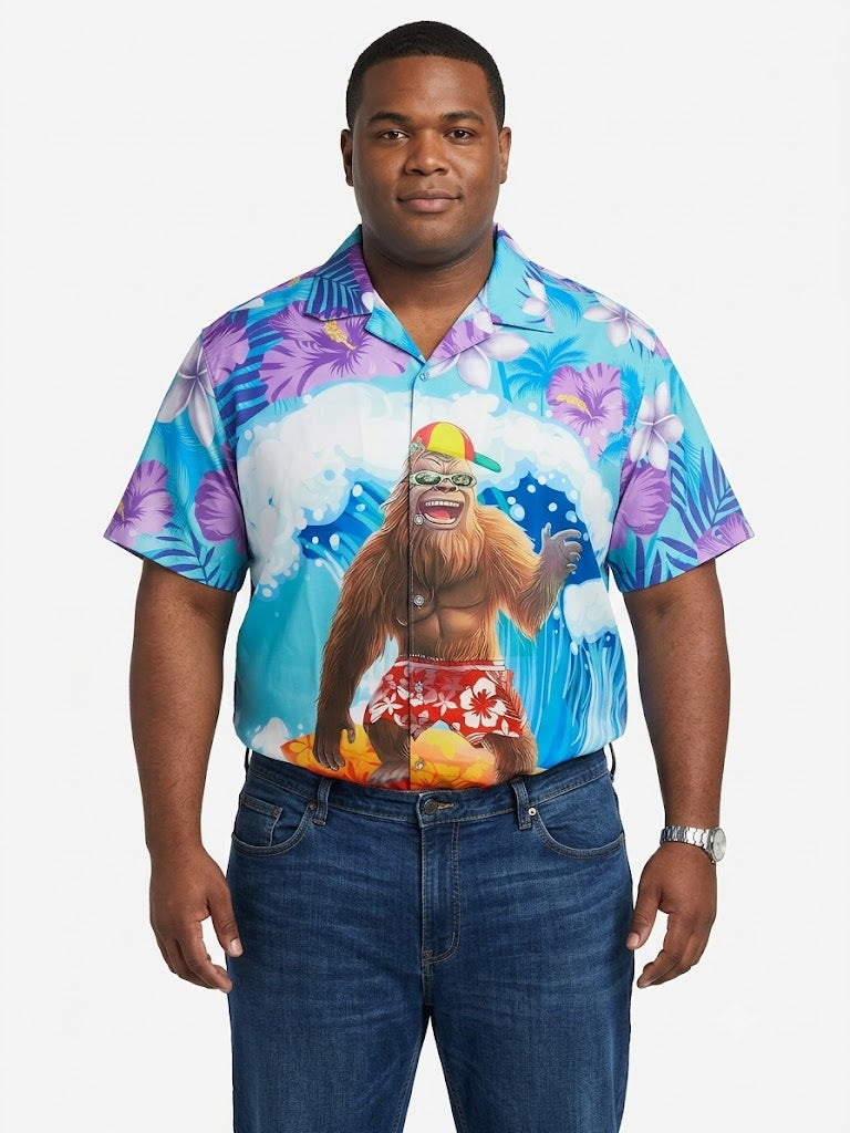 Poly Print Hawaiian Plus Shirts BIGFOOT