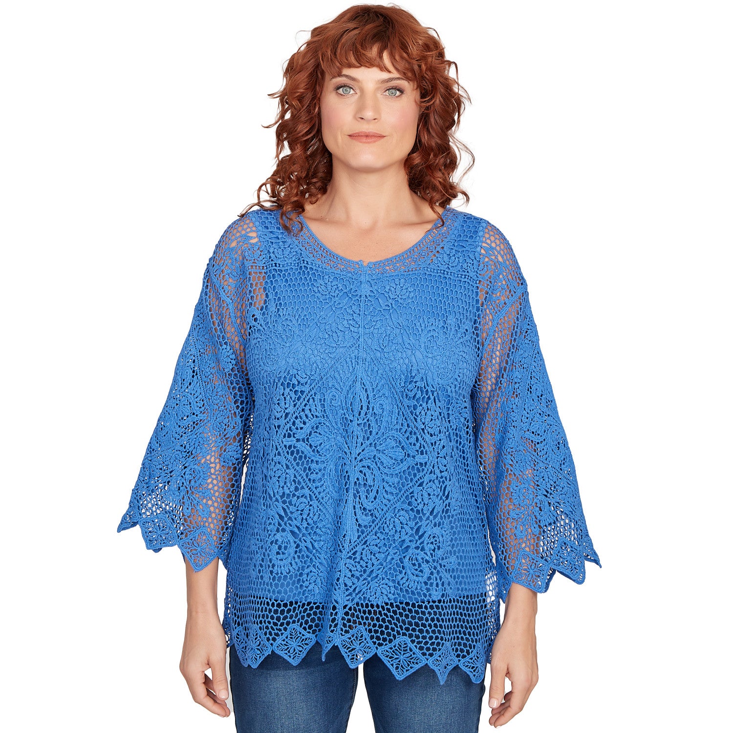 Lined Medallion Crochet Top Ultramarine - Ruby Rd