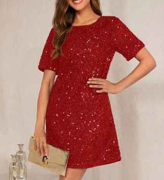 Dress Sequin Wine  - Ninety Clothing Co