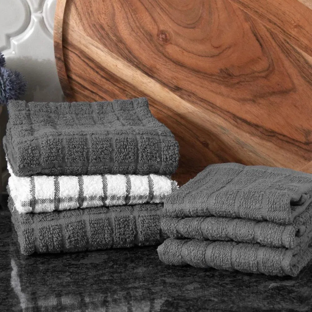 6Pc Kitchen Towel & DC Set Graphite