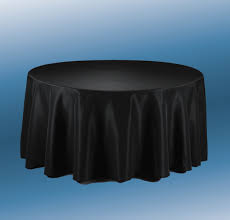 120" Round Poly Tablecloth Black