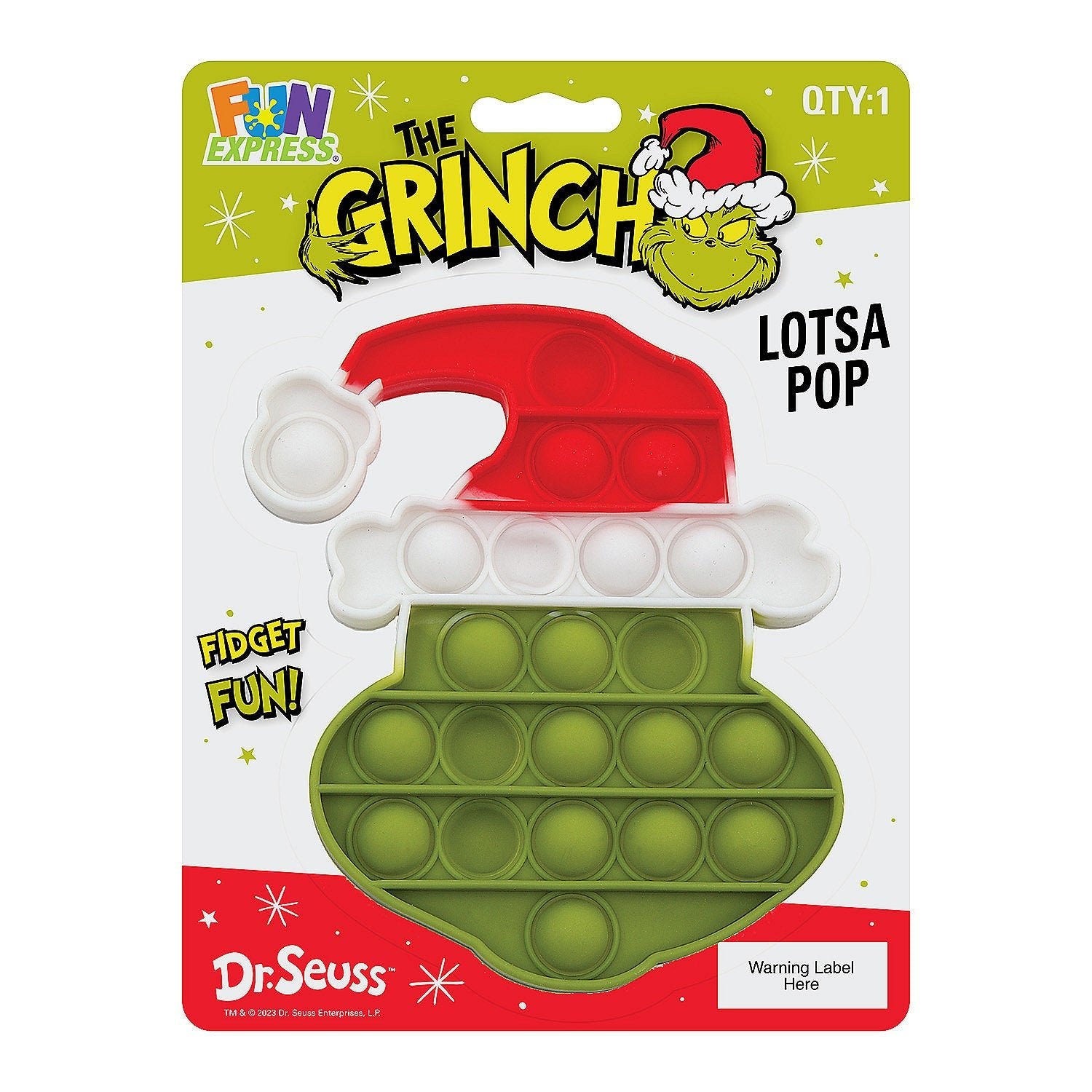 Dr. Seuss The Grinch Lotsa Pops Popping Toy Blister Cards