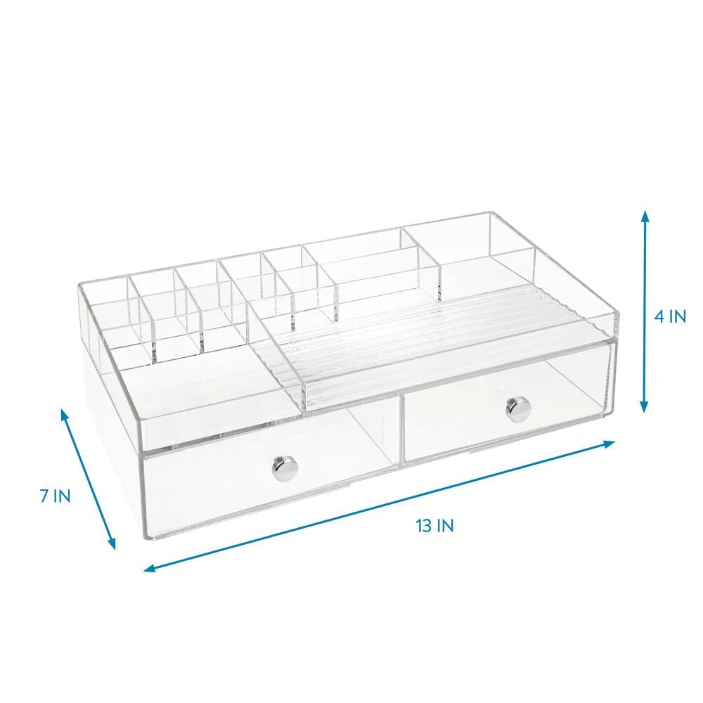 Drawers Cosmetic Organizer - 2 Drawer Clear