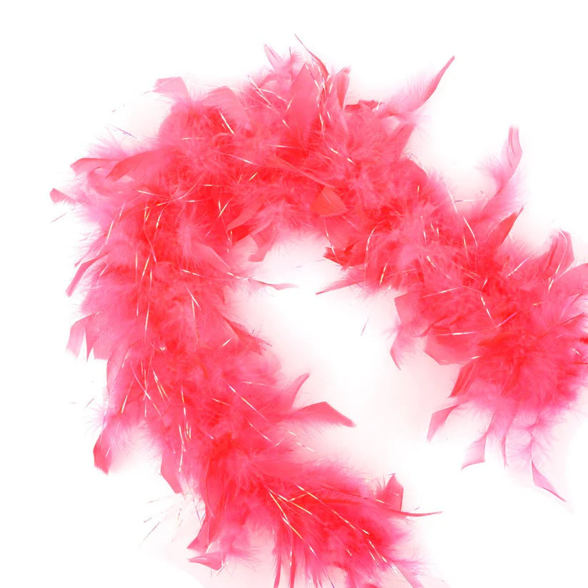 Dress Up Feather Boa for Little Girls - Coral/Opal Lurex