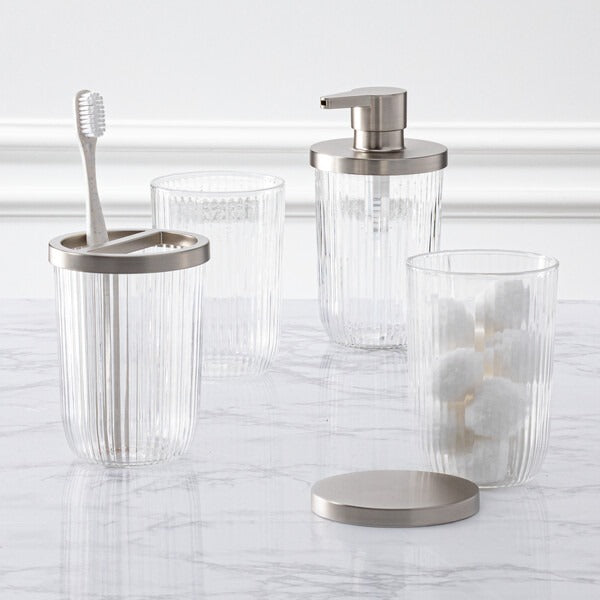 Fluted Glass Canister with Lid