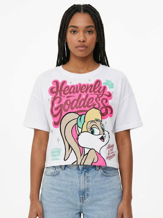 Lola Bunny Boxy Crop Tee White