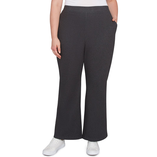 Plus Stretch Rib Knit Straight Leg Pull-On Pant Charcoal - Ruby Rd