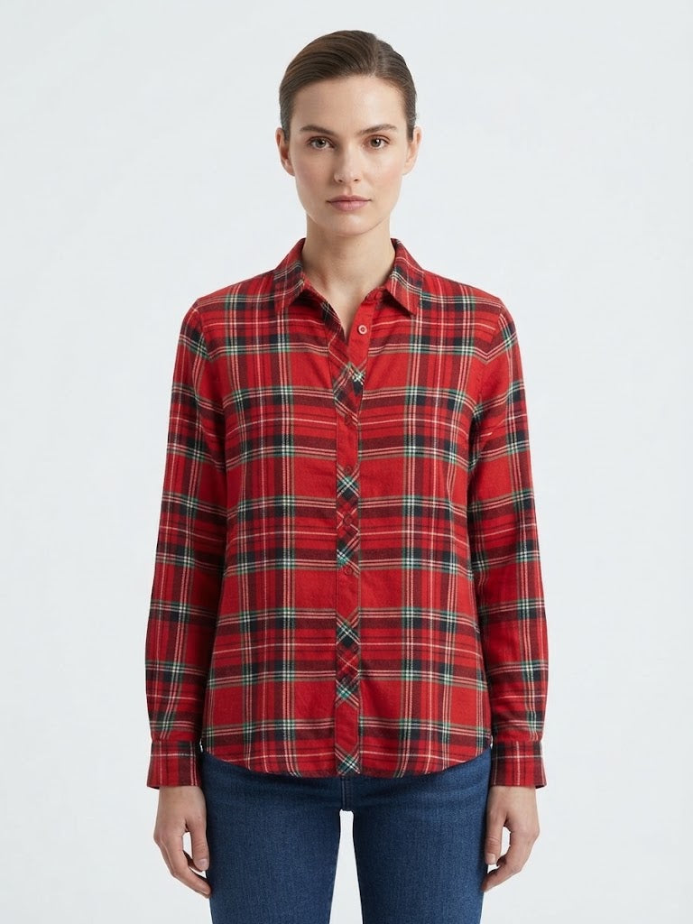 Ladies shirt ,Red -Green