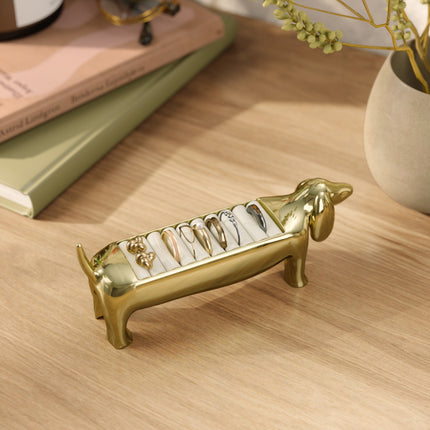 Dachsie Ring Holder Brass