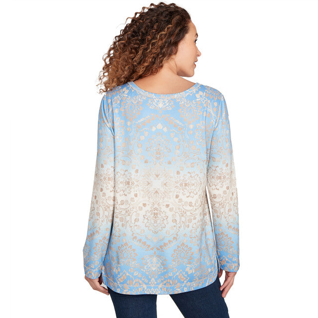 Brushed Medallion Hatchi Knit Top - Ruby Rd